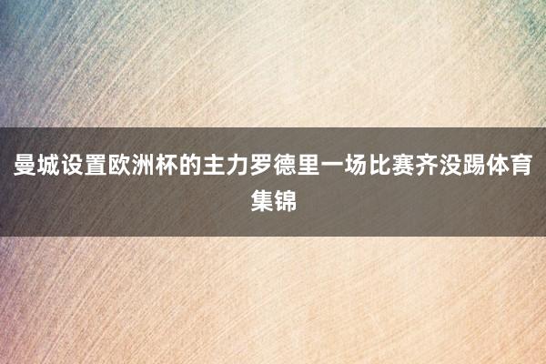 曼城设置欧洲杯的主力罗德里一场比赛齐没踢体育集锦