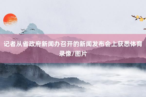 记者从省政府新闻办召开的新闻发布会上获悉体育录像/图片