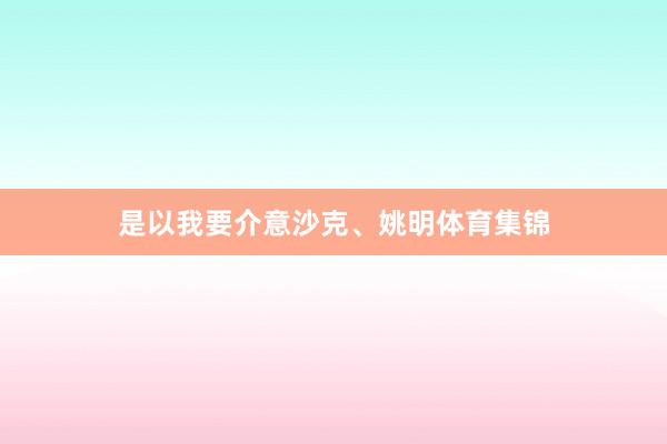 是以我要介意沙克、姚明体育集锦